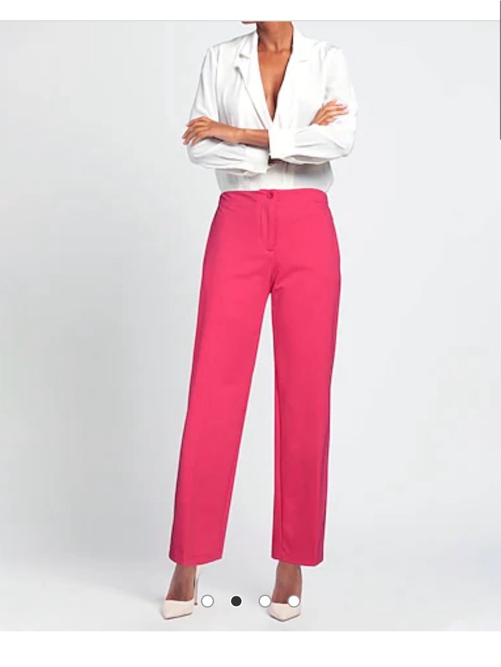 Seventy Venezia Straight-Leg Trousers in Bright Pink